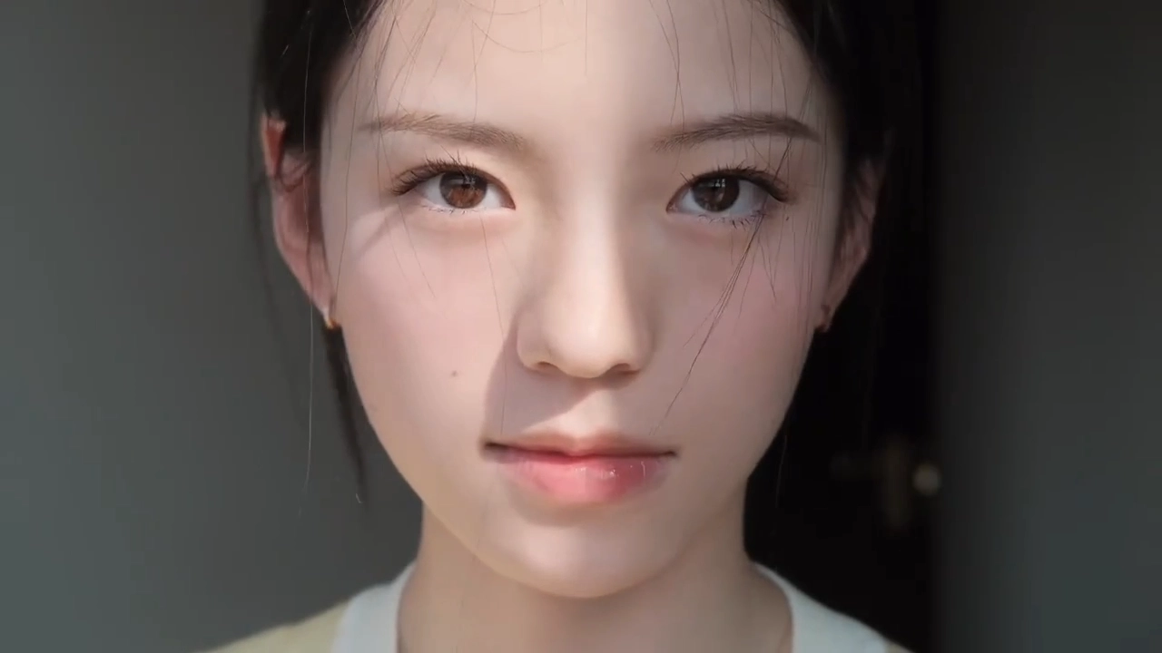 年轻的女孩,长的头发和一只马尾巴。