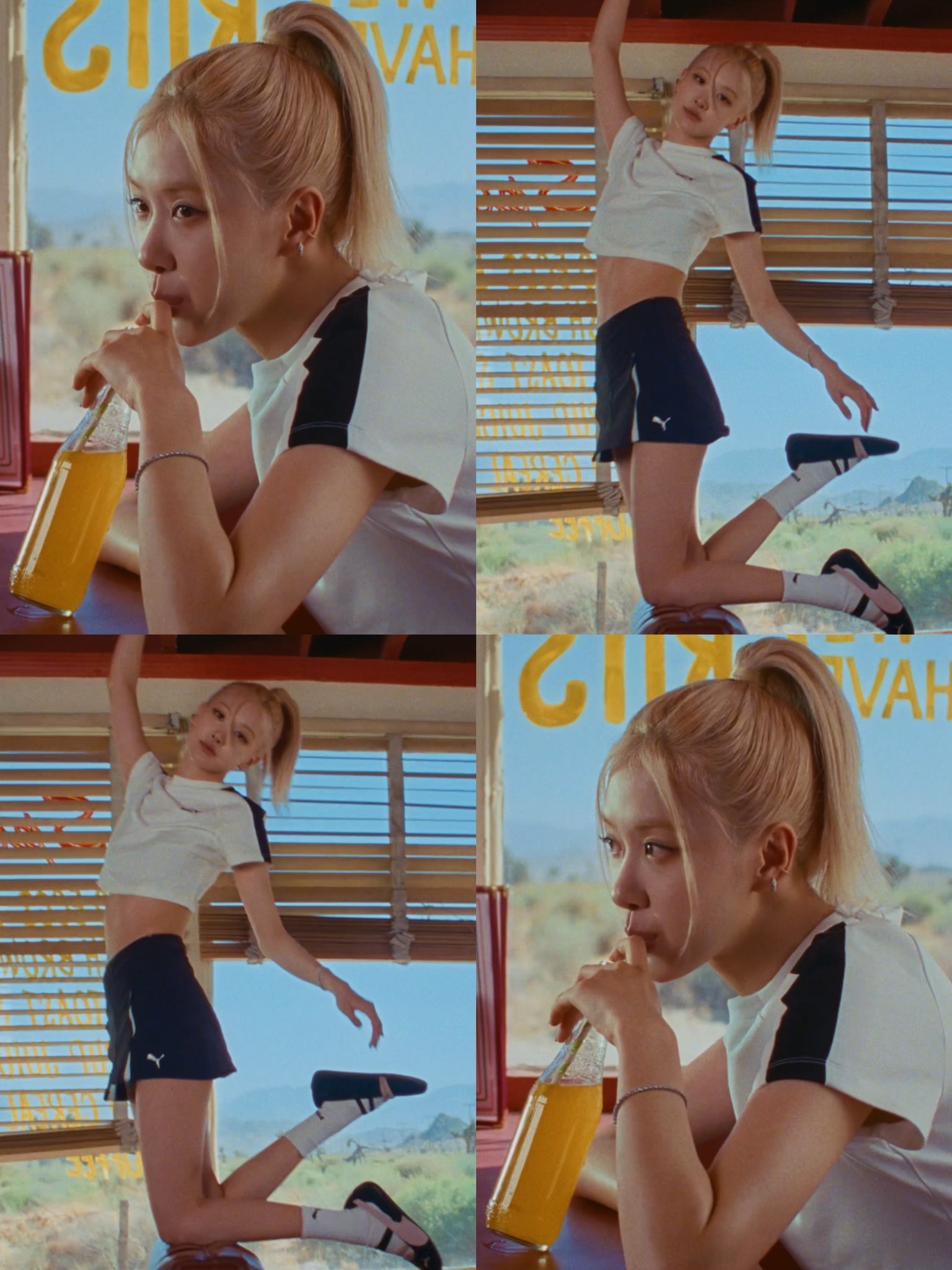 女人从一个子里喝酒。