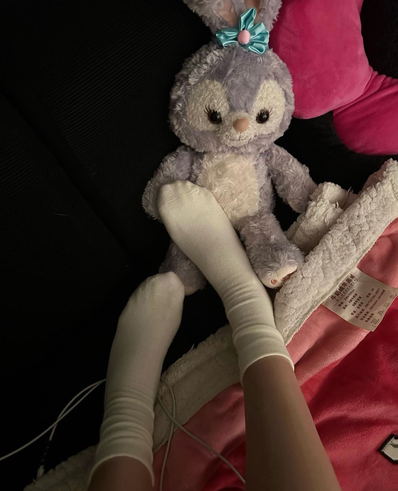 动物坐在一个人的脚上。