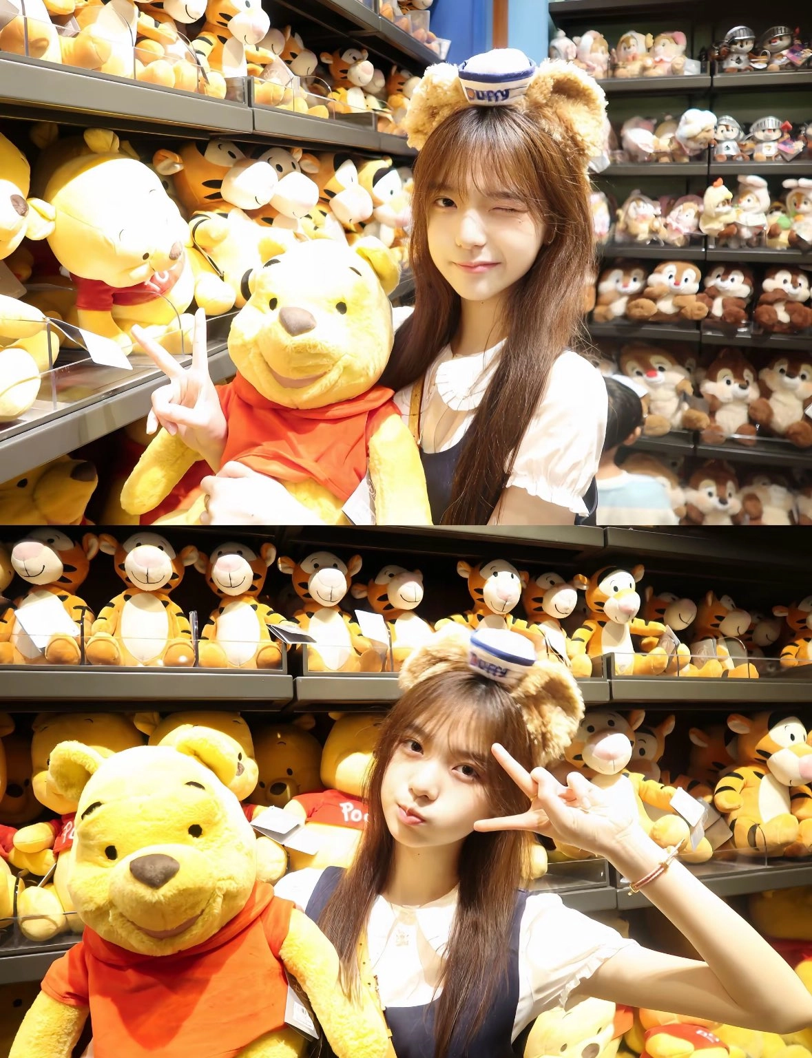 女孩用一只被困的熊的姿态。