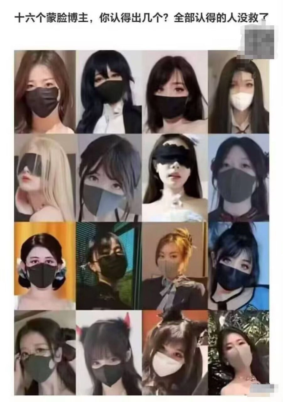 十二个女人戴着面具。