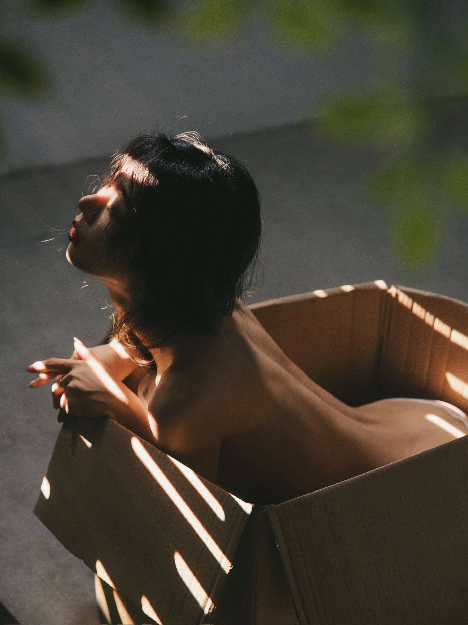 The woman in the box.