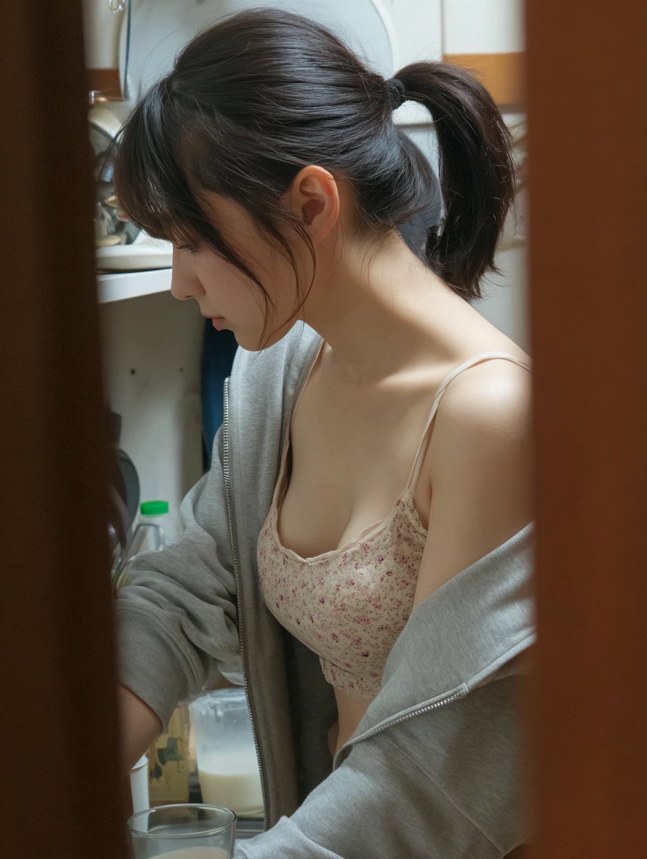 穿着手和衬衫的女人。