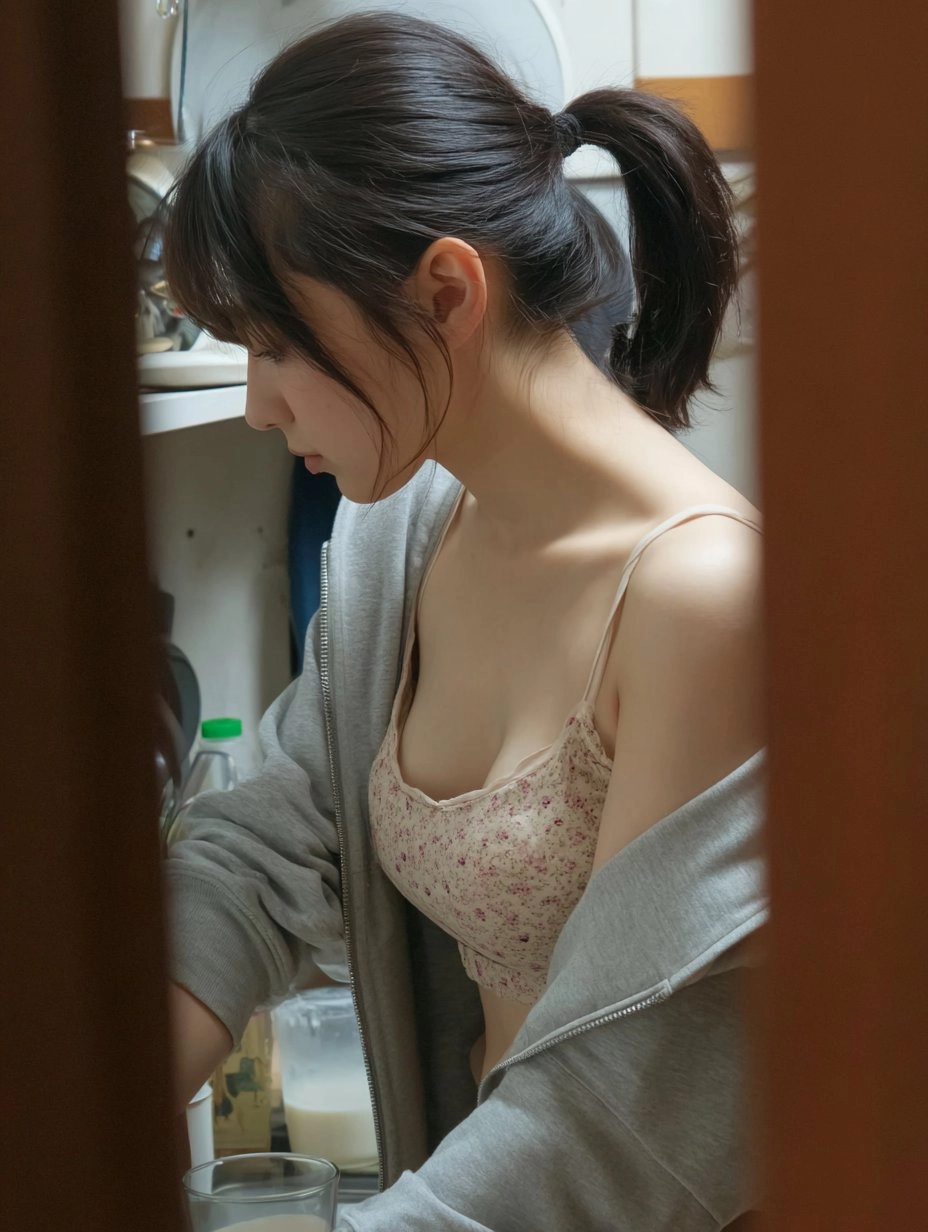 穿着手和衬衫的女人。