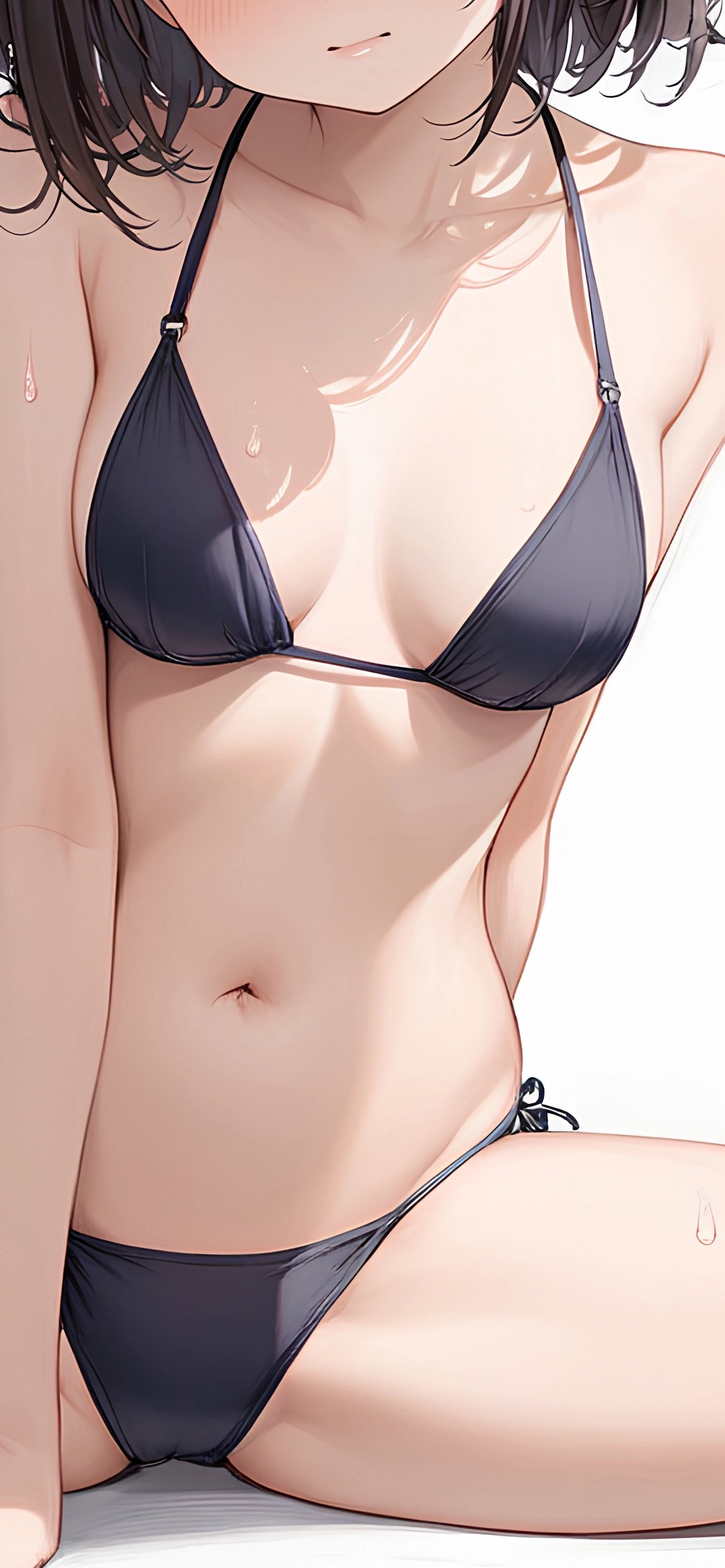 穿着蓝色比基尼的女人