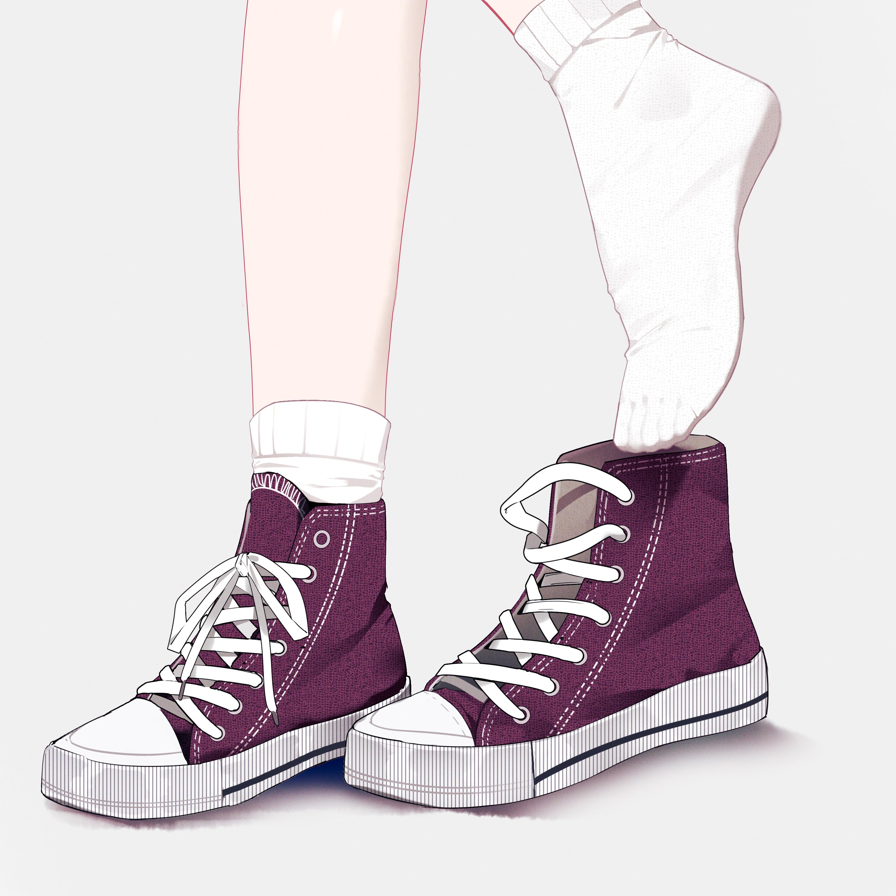 穿紫色鞋子的男人。