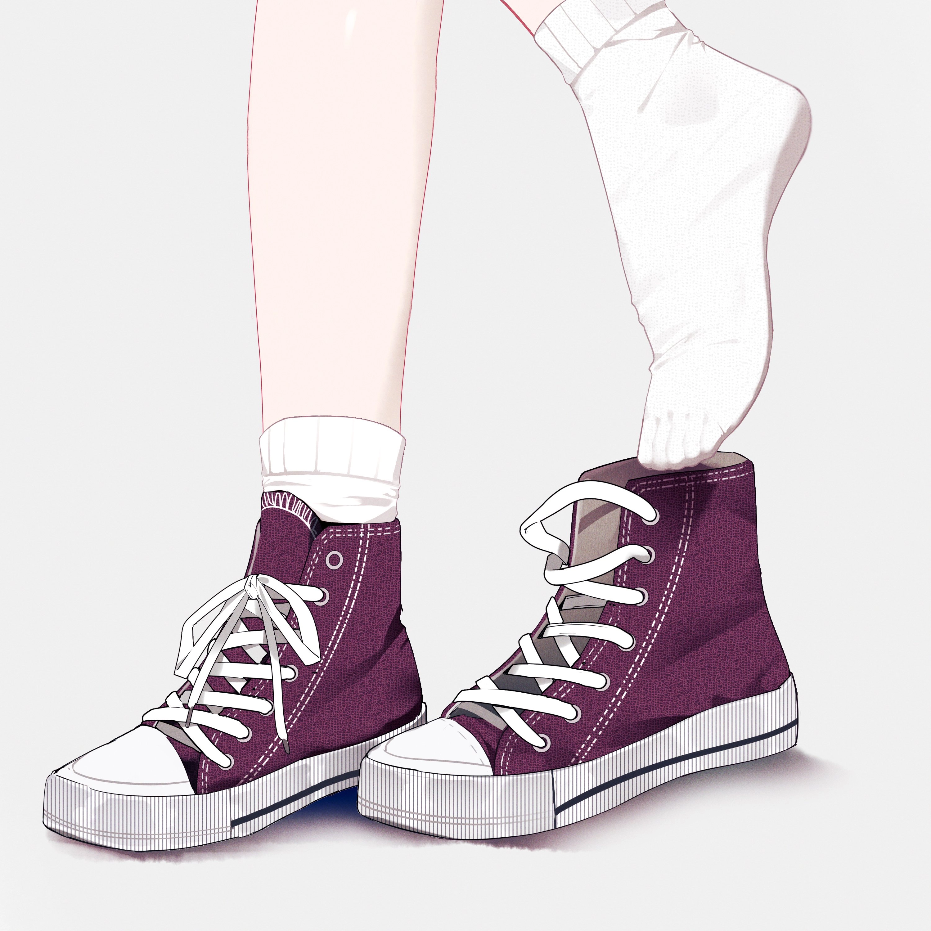 穿紫色鞋子的男人。