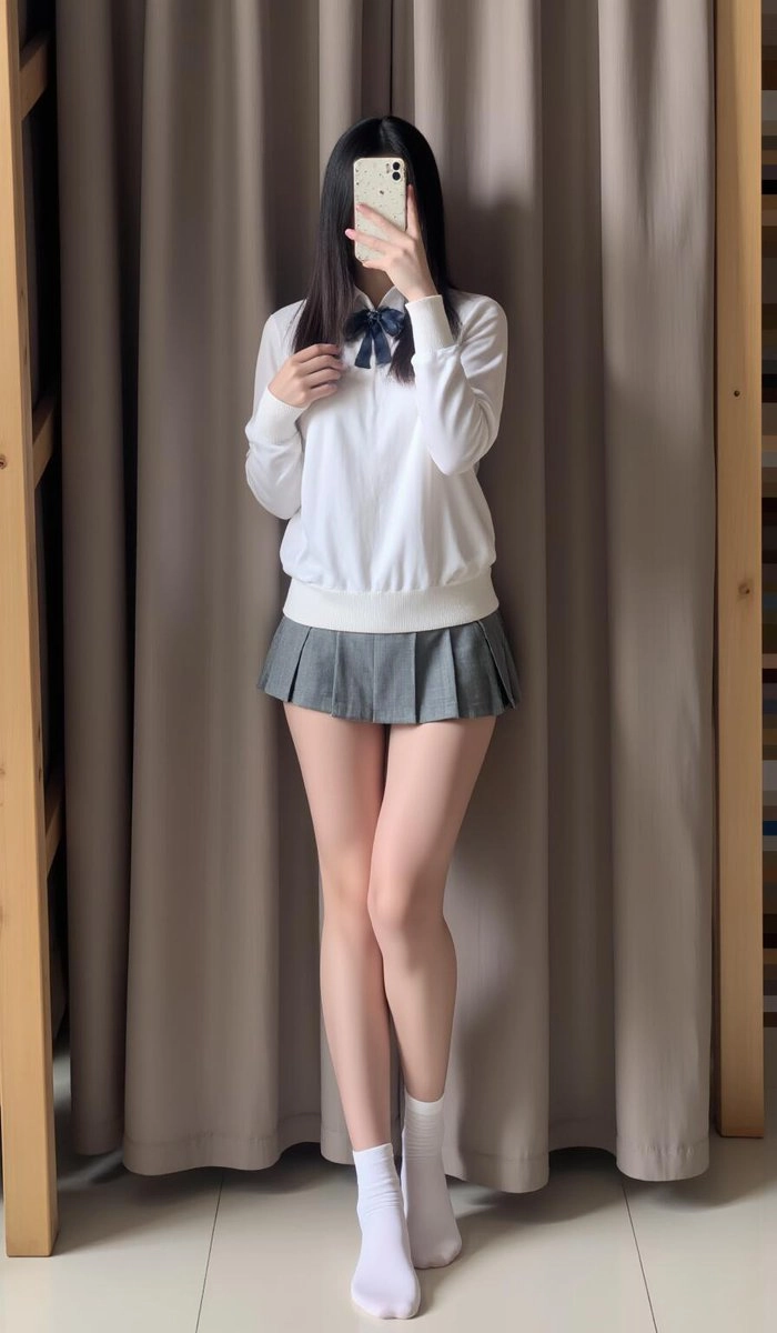 穿着白色衬衫和蓝色弓的女人。