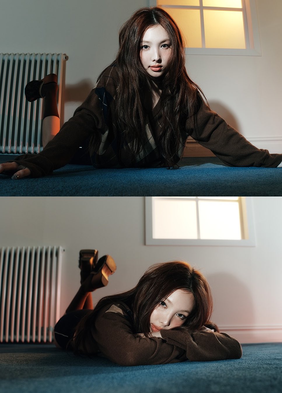 女孩为一张照片而立场。