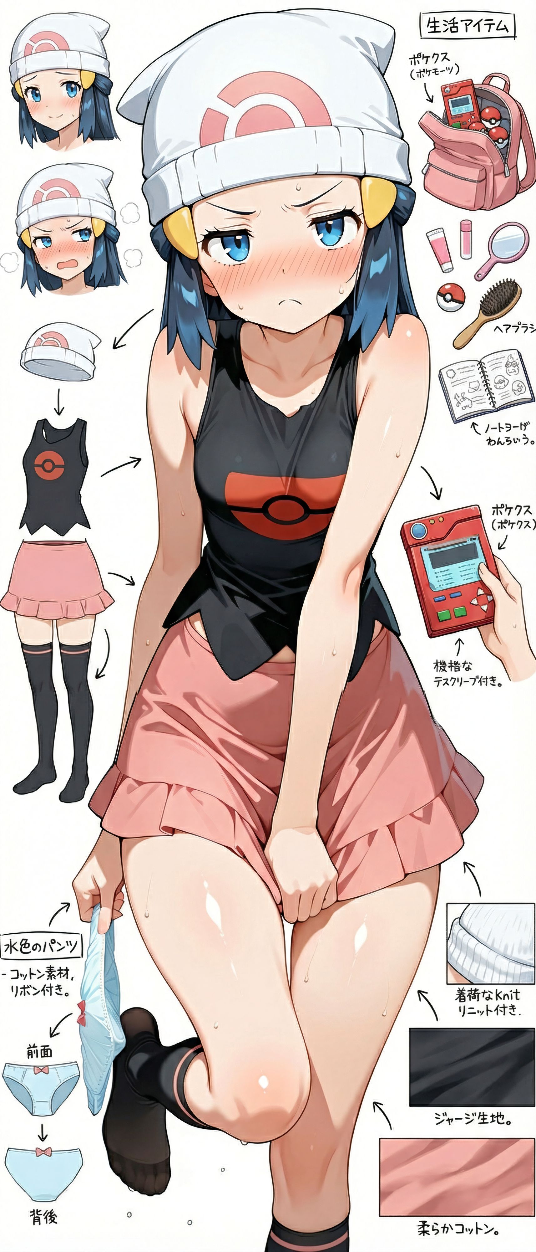 穿着黑色衬衫和粉红色裙子的女孩。