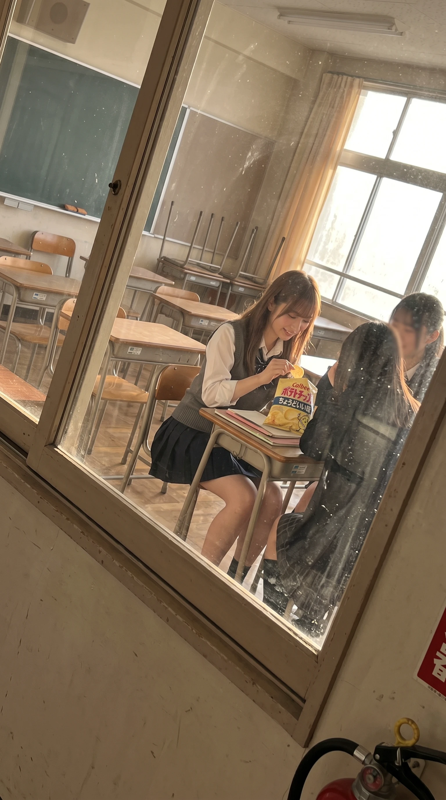 课间偷偷吃零食被抓包