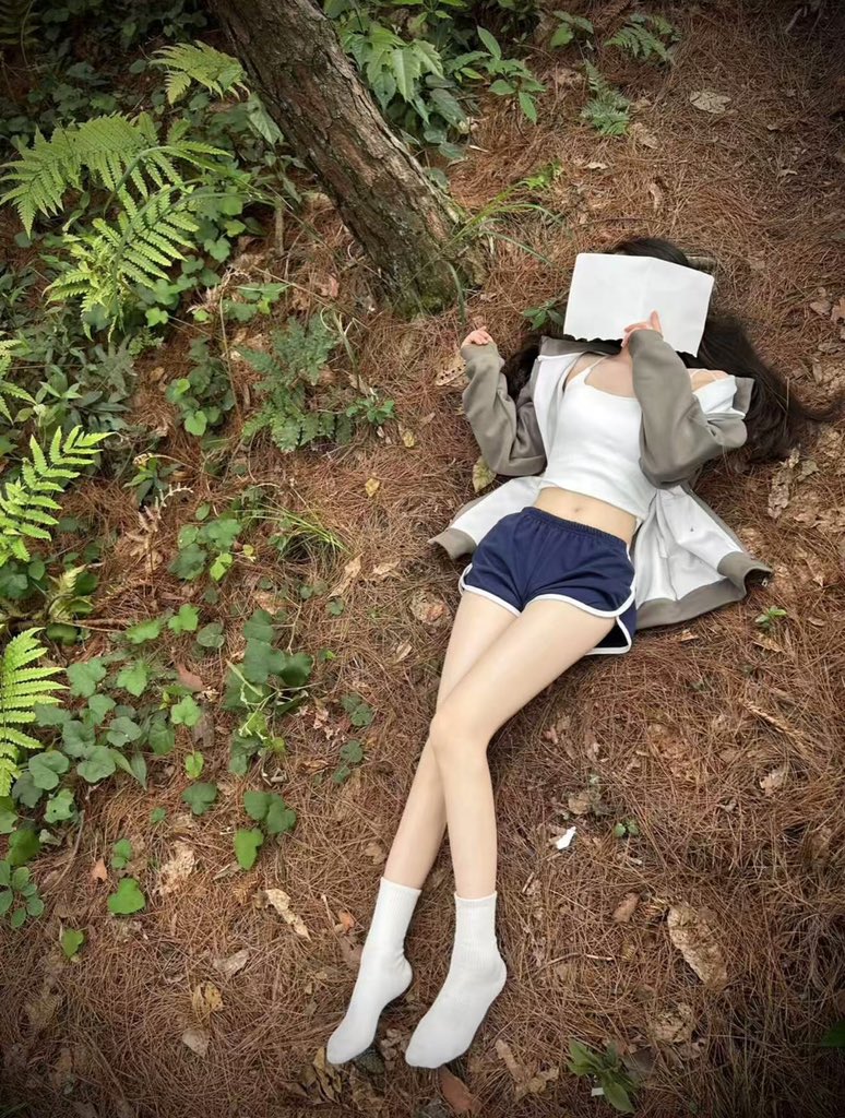 书本挡脸森林漫步