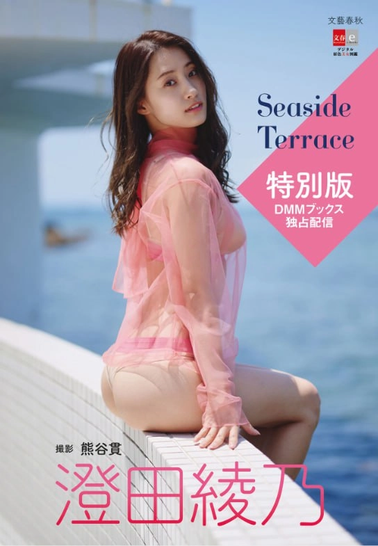 一位穿着粉红色衣服的女人坐在一张望向海洋的子上。