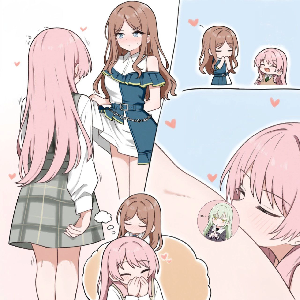 红头发的女孩正在接吻另女孩。