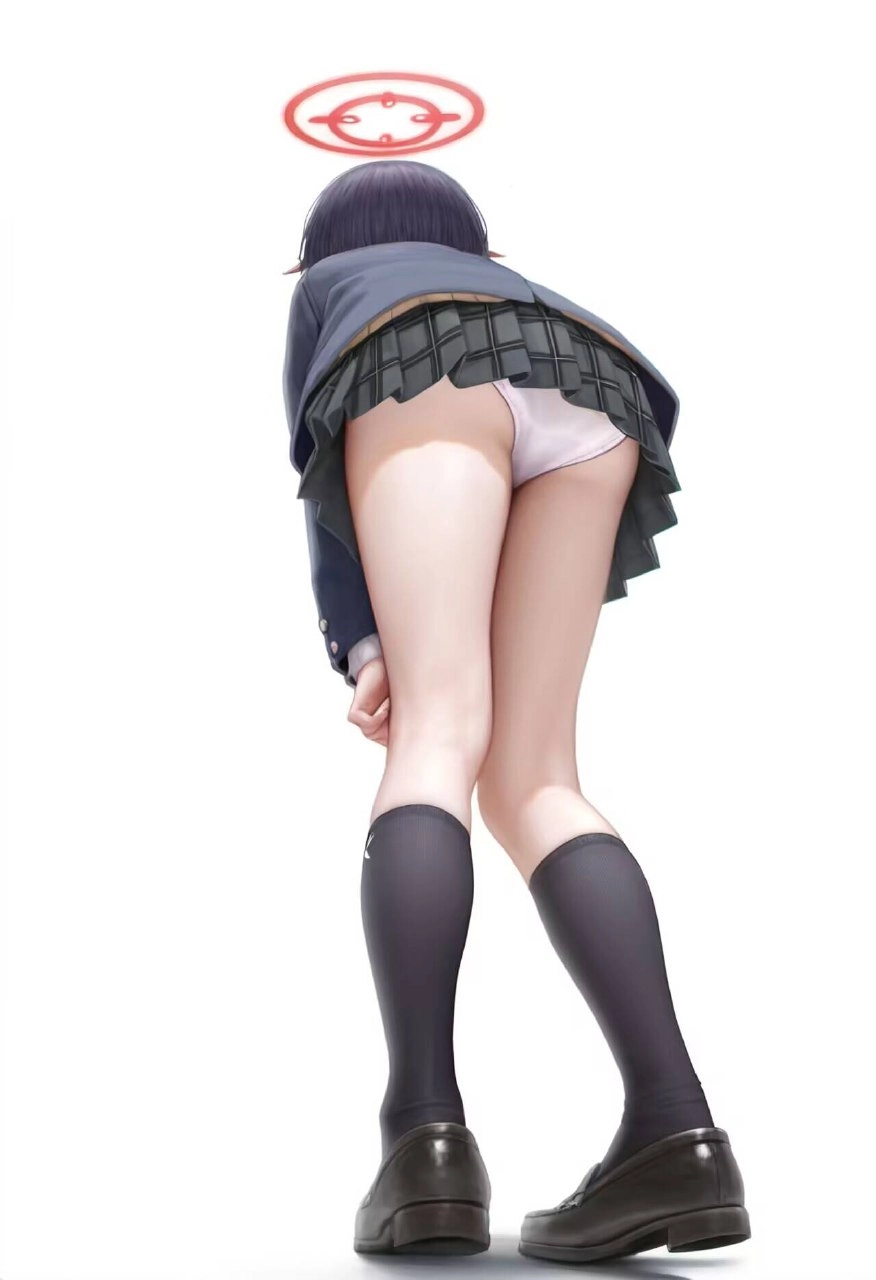 一系列的卡通图像的女孩穿着学校制服。