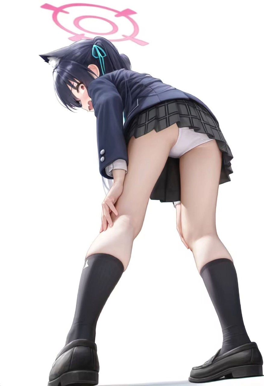 一系列的卡通图像的女孩穿着学校制服。