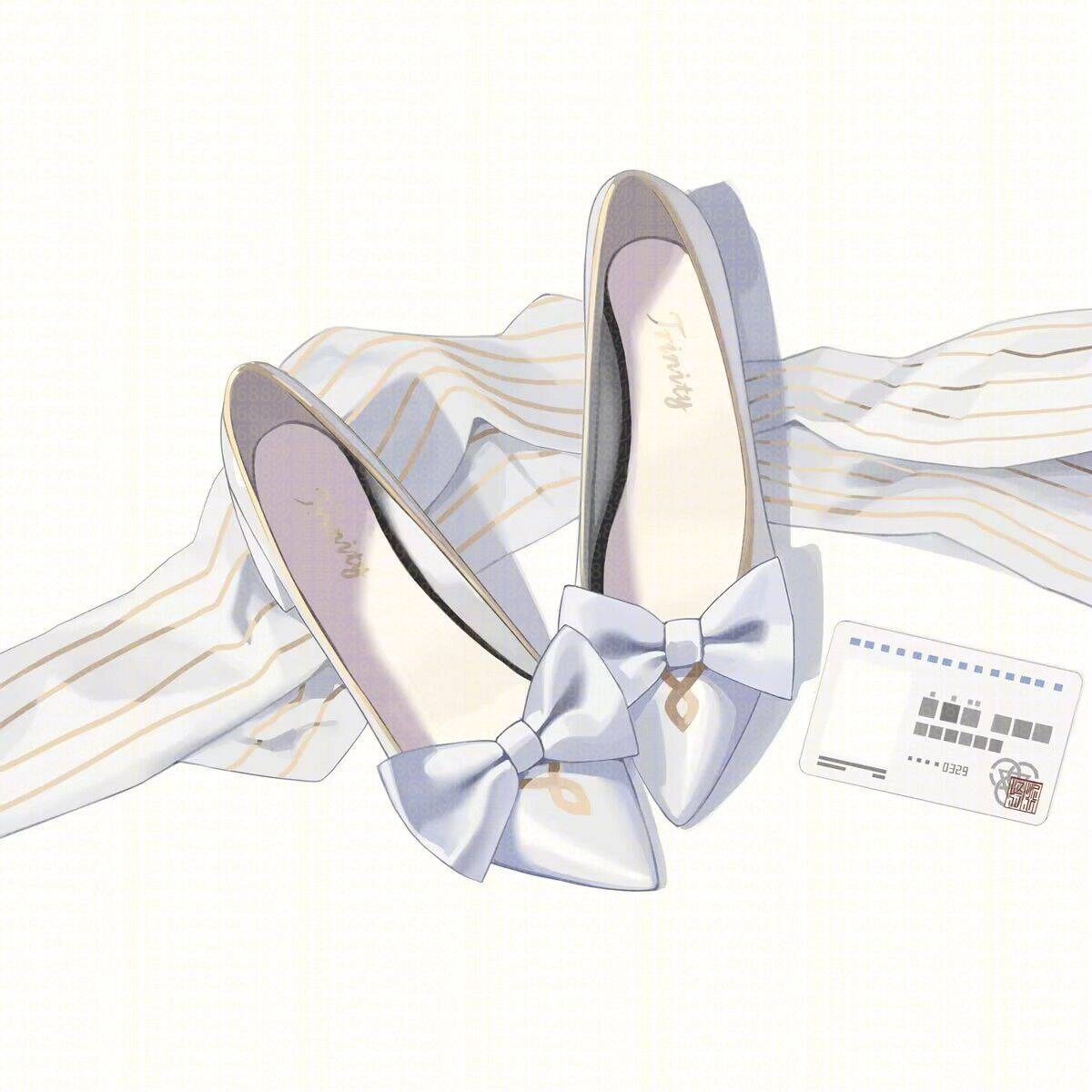 一双蓝色和白色的鞋子,周围有一条黑色带。