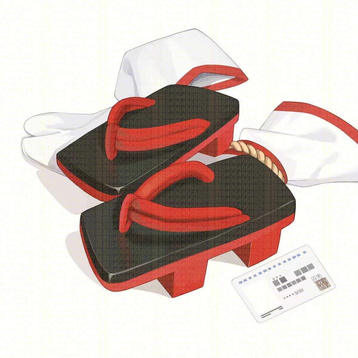 一双蓝色和白色的鞋子,周围有一条黑色带。