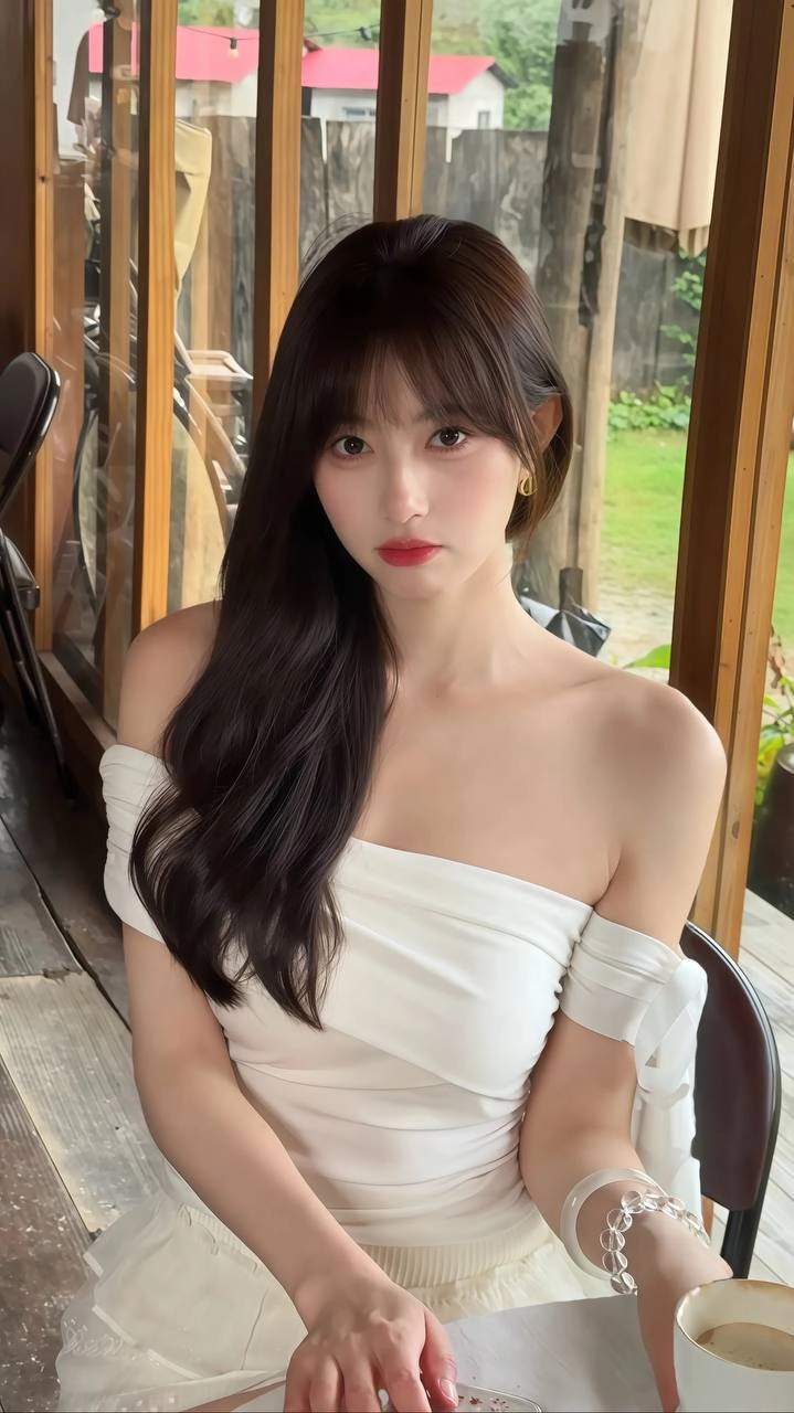 穿着白色衣服的女人坐在椅子上。