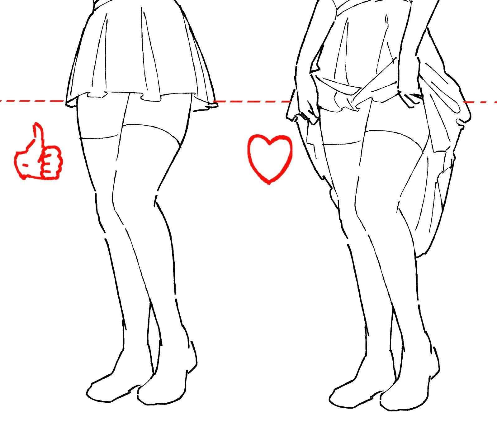 两个女人,心在双腿上。