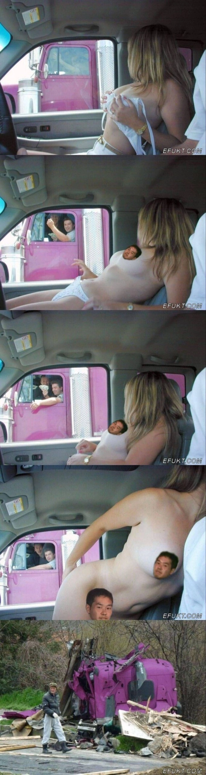 女人在车里抱着一个婴儿。