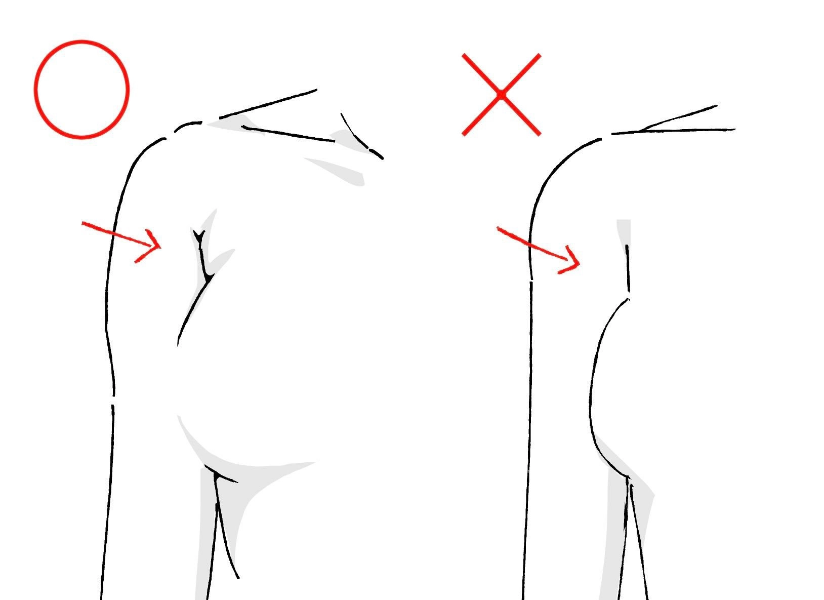 女人的背部图,背部标记。