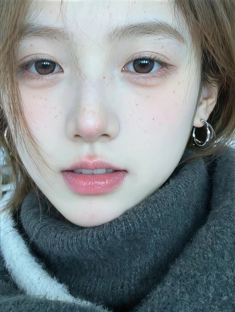 女人的鼻子和戒指。