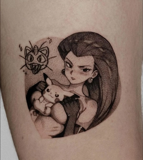 女人的纹身持有扑克门。