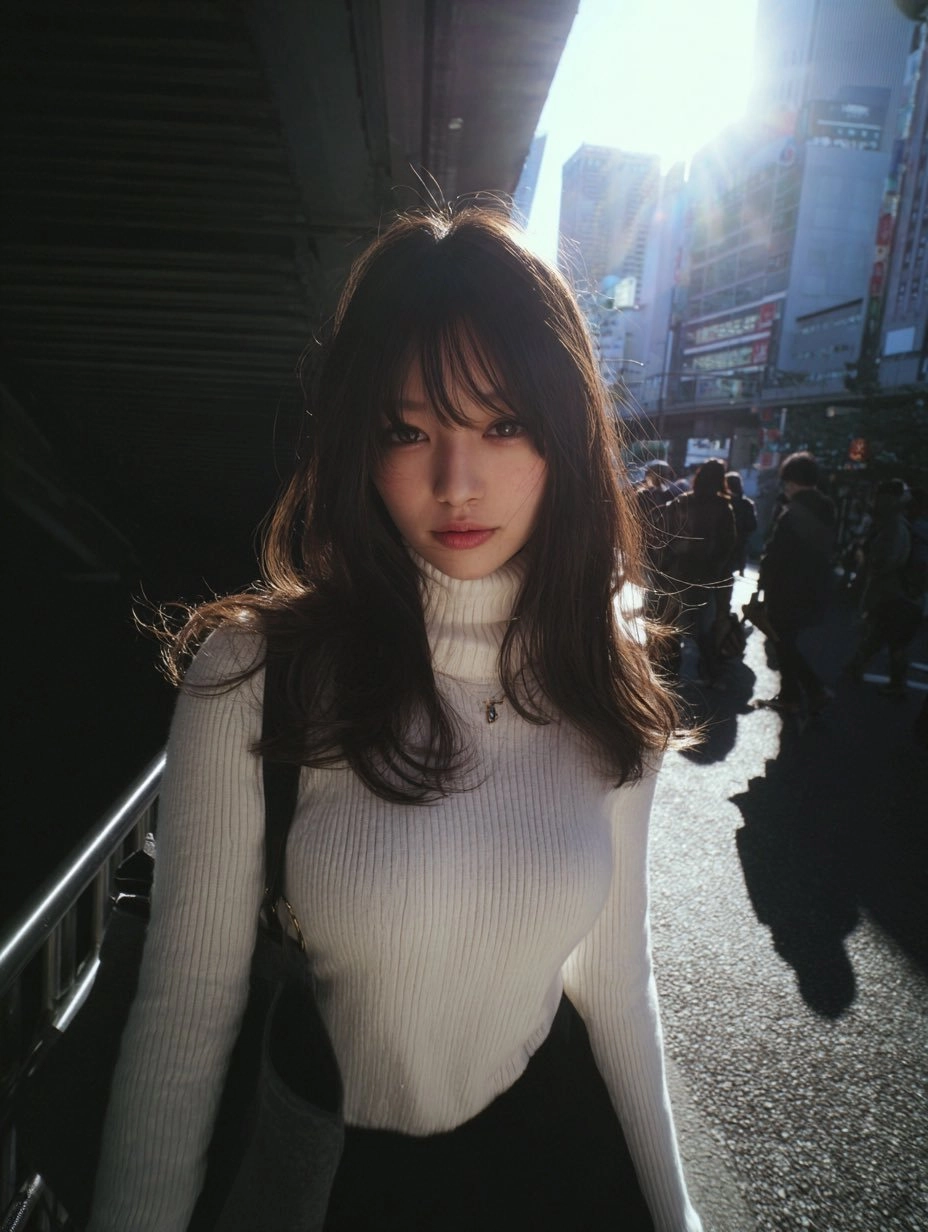 穿着白色衬衫和黑色裤子的女人。