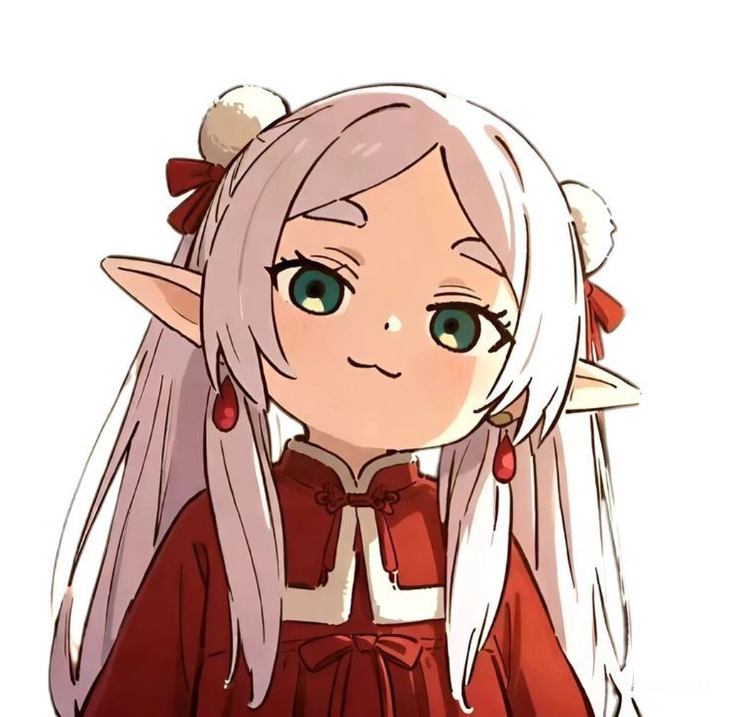 卡通人物,在她的头发上有弓。