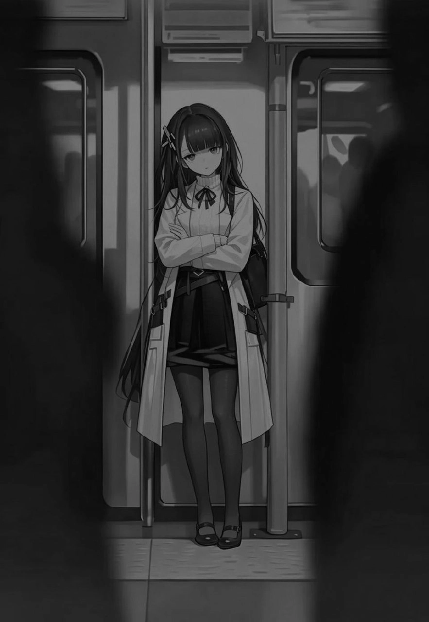 地铁站惊现冷艳御姐