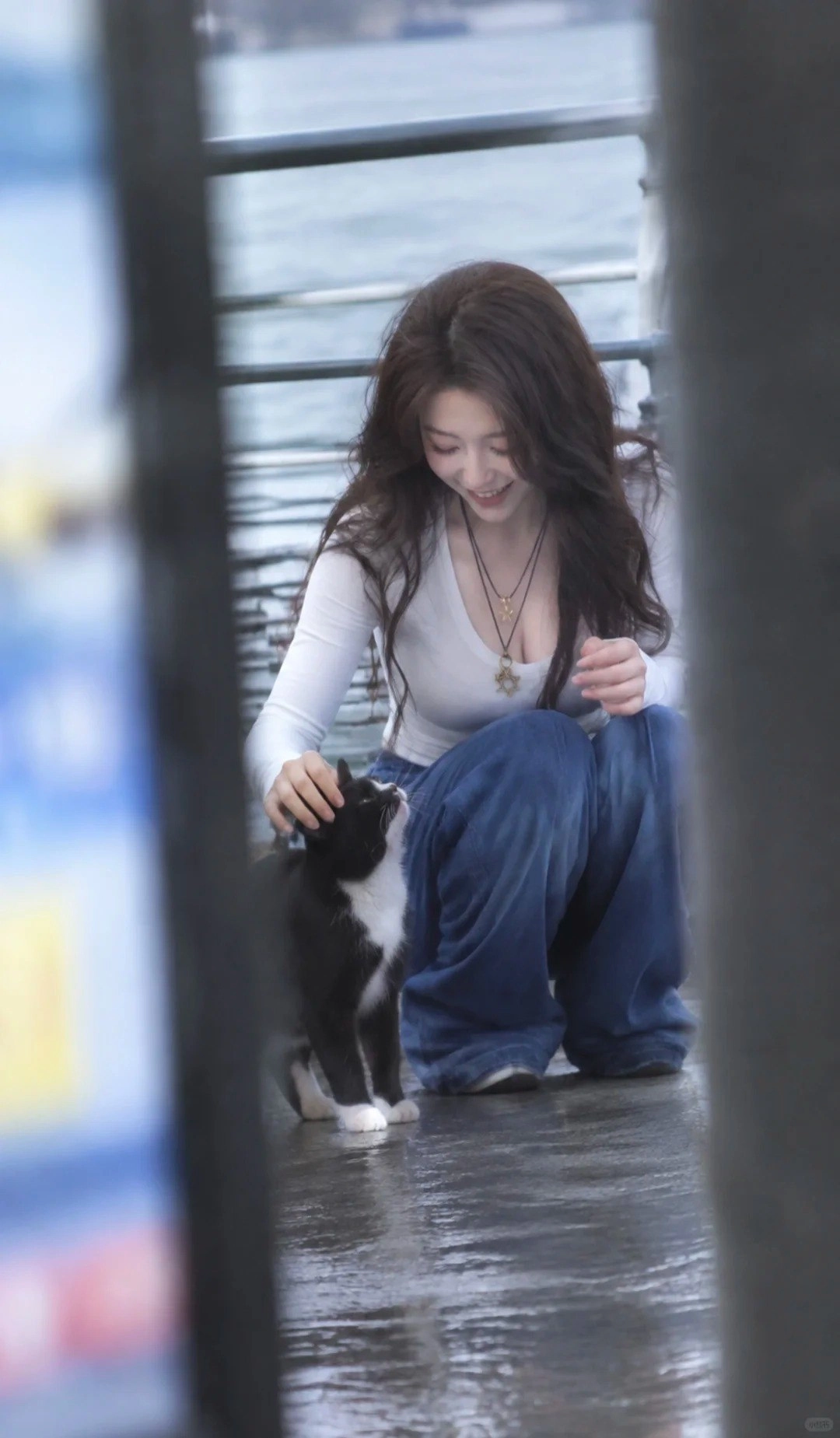 美女竟想骗猫咪上钩