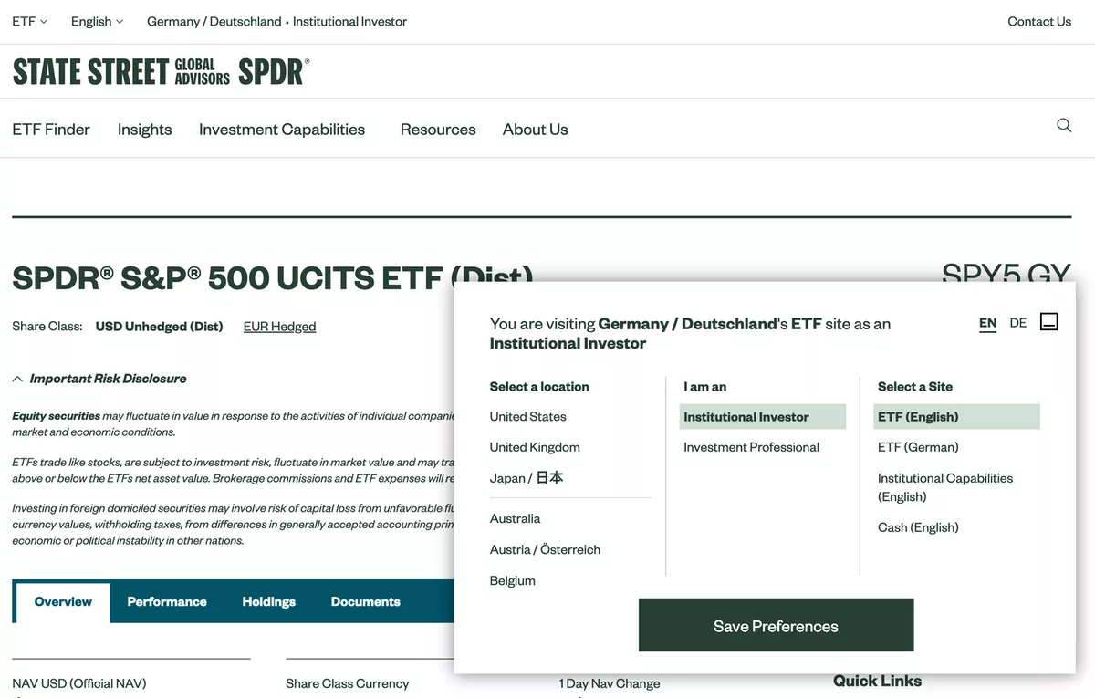 Replacing modal popboxes with non-modal is usually a better choice. State Street Global Advisors' language picklist mockup.